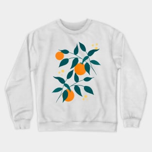 teal orange tree branches Crewneck Sweatshirt